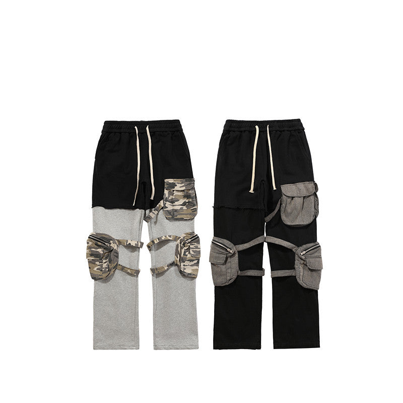 American High Street Stitching Camouflage Three-dimensional Multi-pocket Pant