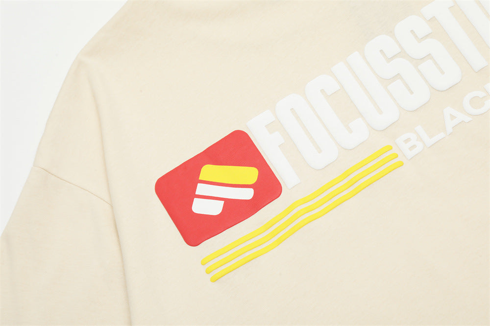 Foam Letter Print Short-sleeve T-shirt Men