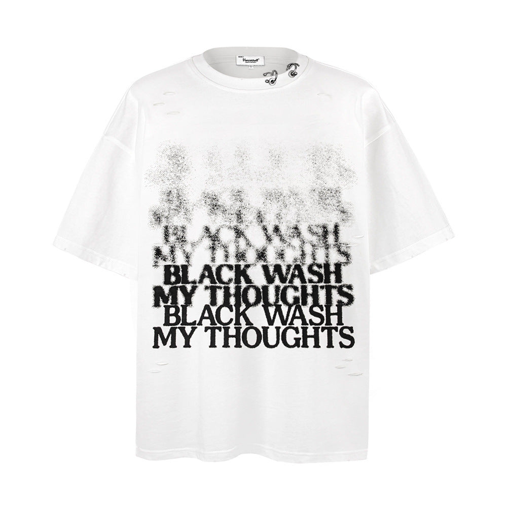 Punk Letter Print Short-sleeve T-shirt Men
