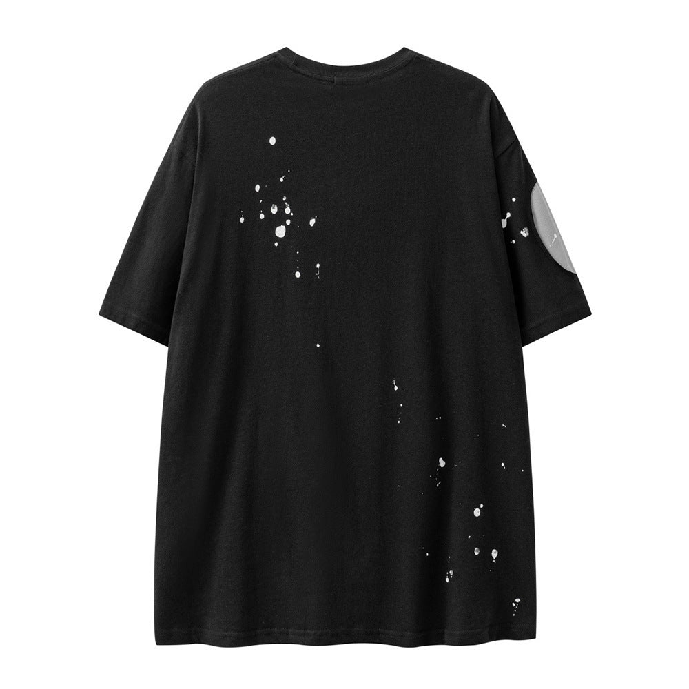 Irregular Patchwork Short-sleeved T-shirt Men