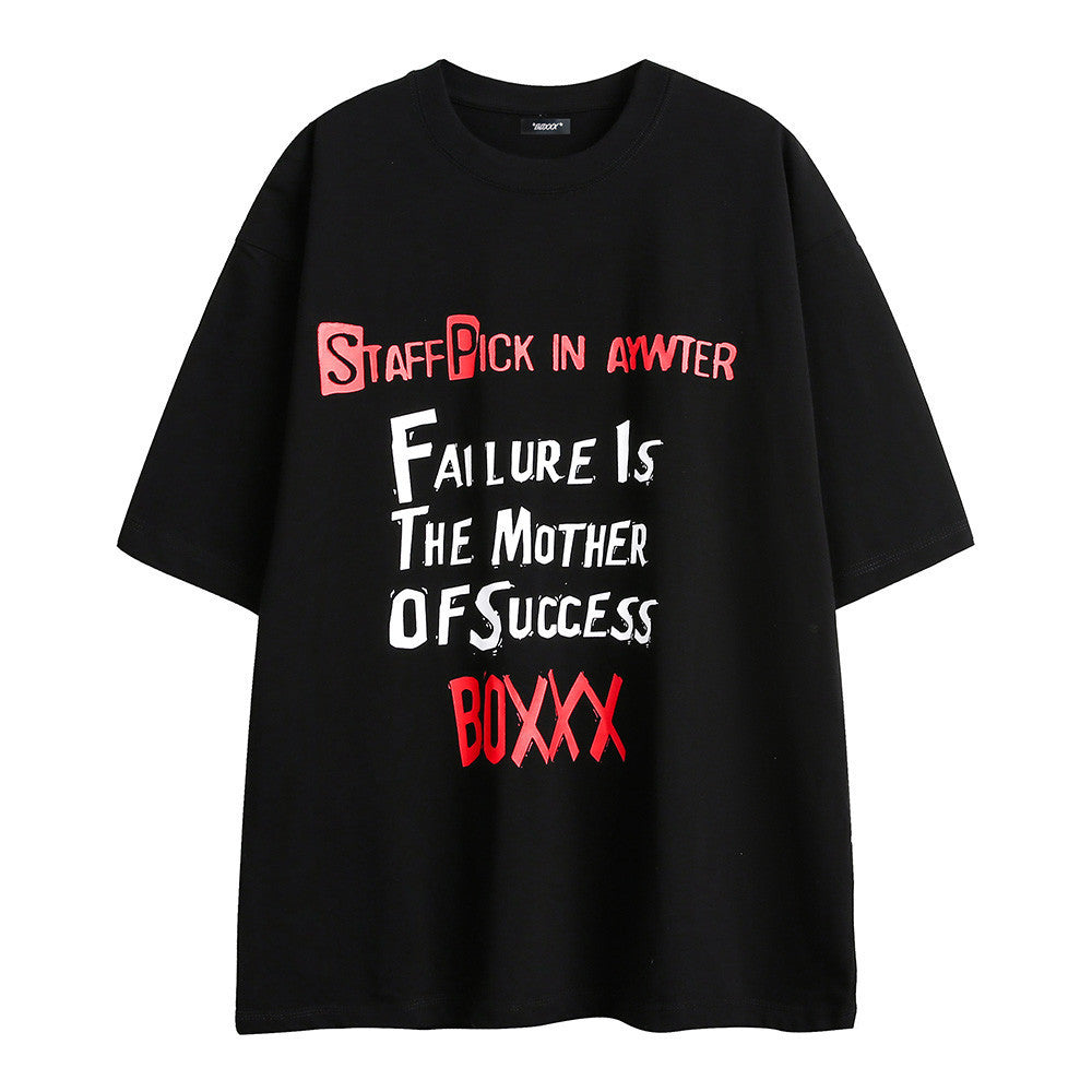 Letter Print Loose Casual T-shirt Men