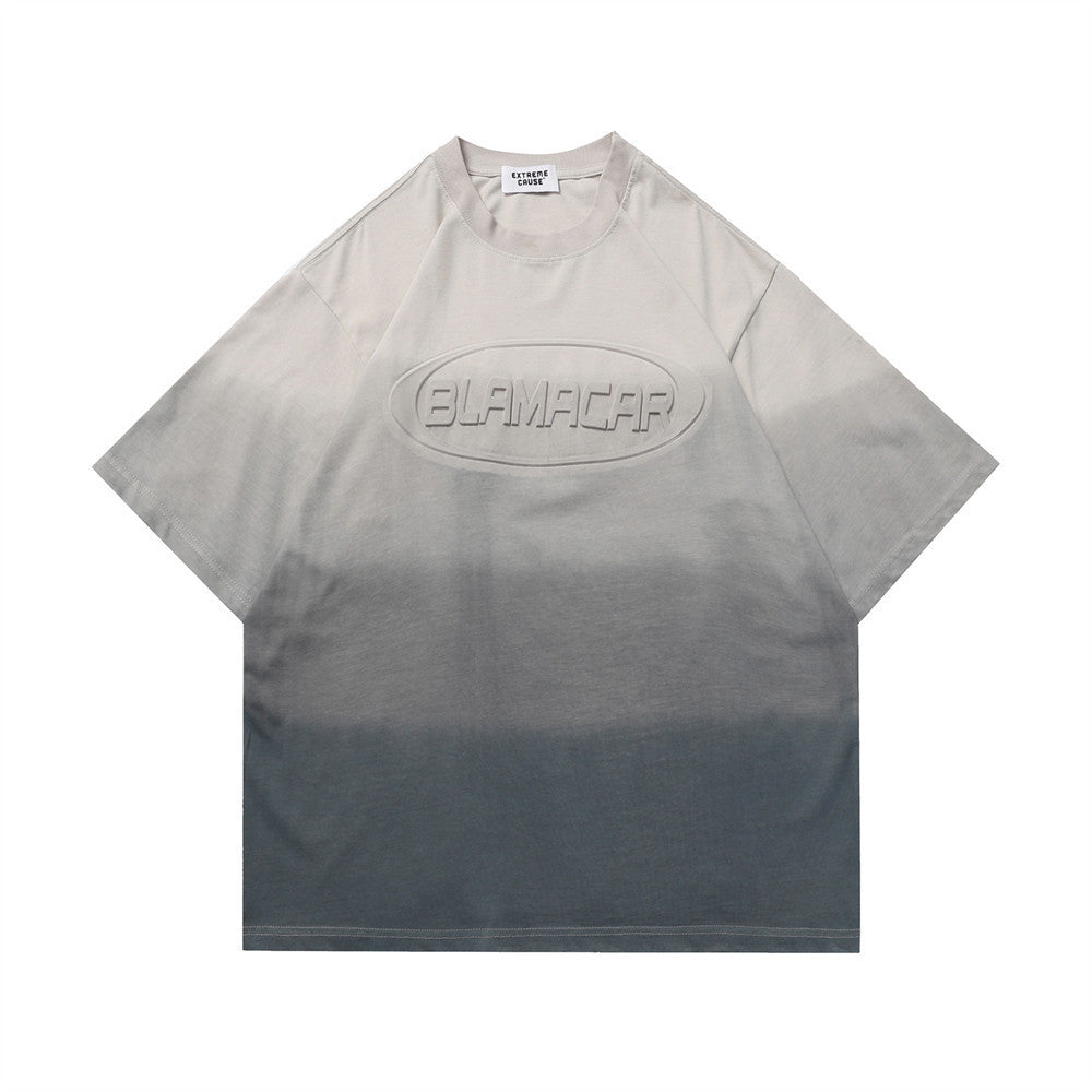 Dyed Gradient Short-sleeved T-shirt Men