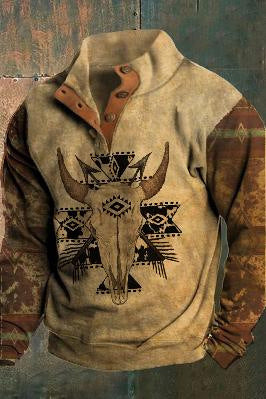 Autumn Outdoor 3D Digital Printing Stand Collar Men's Clothing Casual Sweatshirt