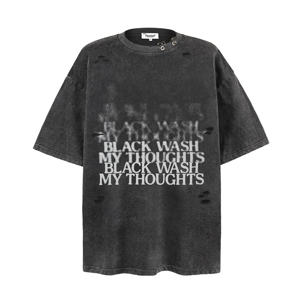 Punk Letter Print Short-sleeve T-shirt Men