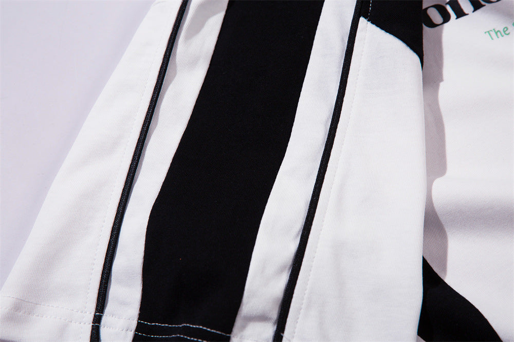 Contrast Color Sports Short-sleeved T-shirt Men