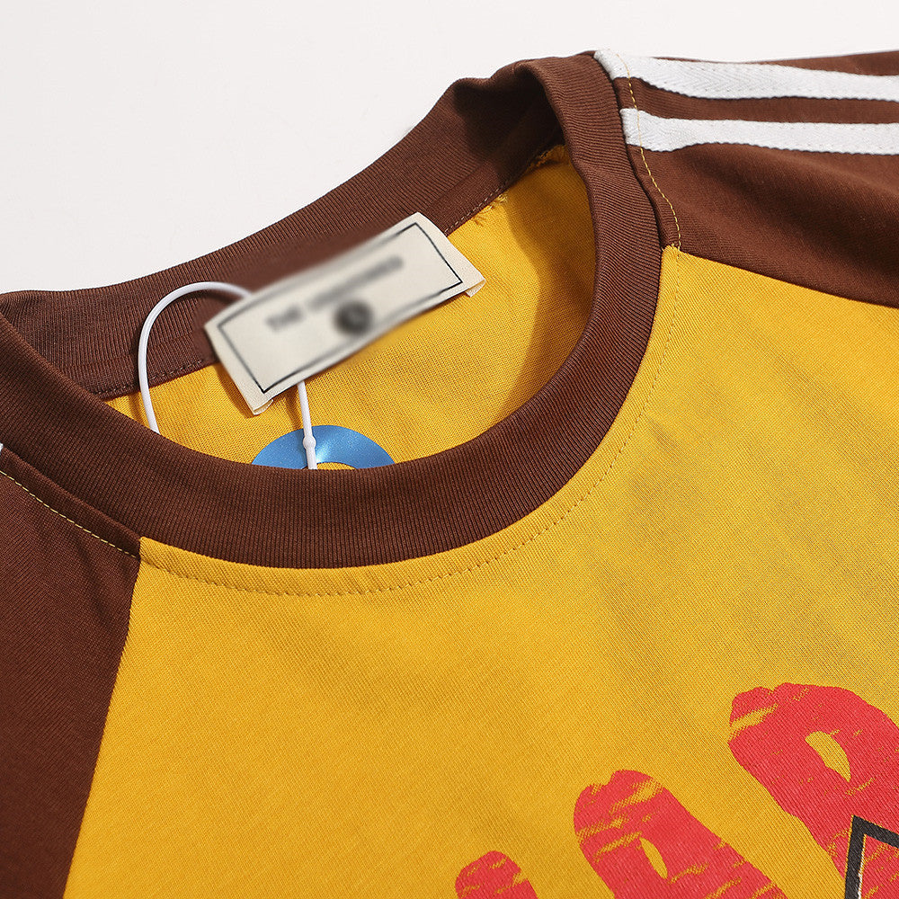 Color Contrast Patchwork Raglan T-shirt Men
