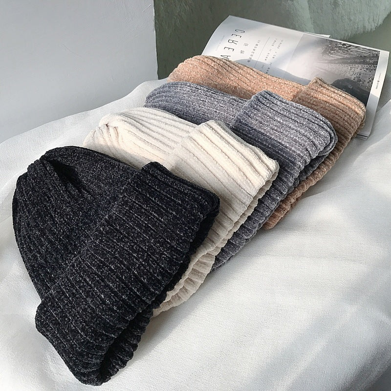 Women's Fashion Thick Corduroy Hat Knitted Hat