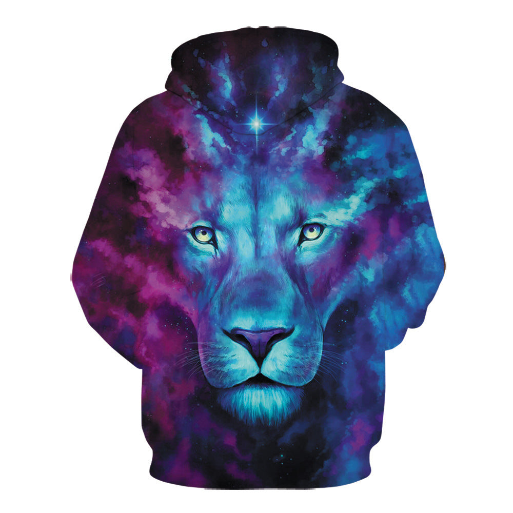 New Hoodie Lion Series 3D Digital Printing Sweater Men's And Women's Hooded Sweatshirt
