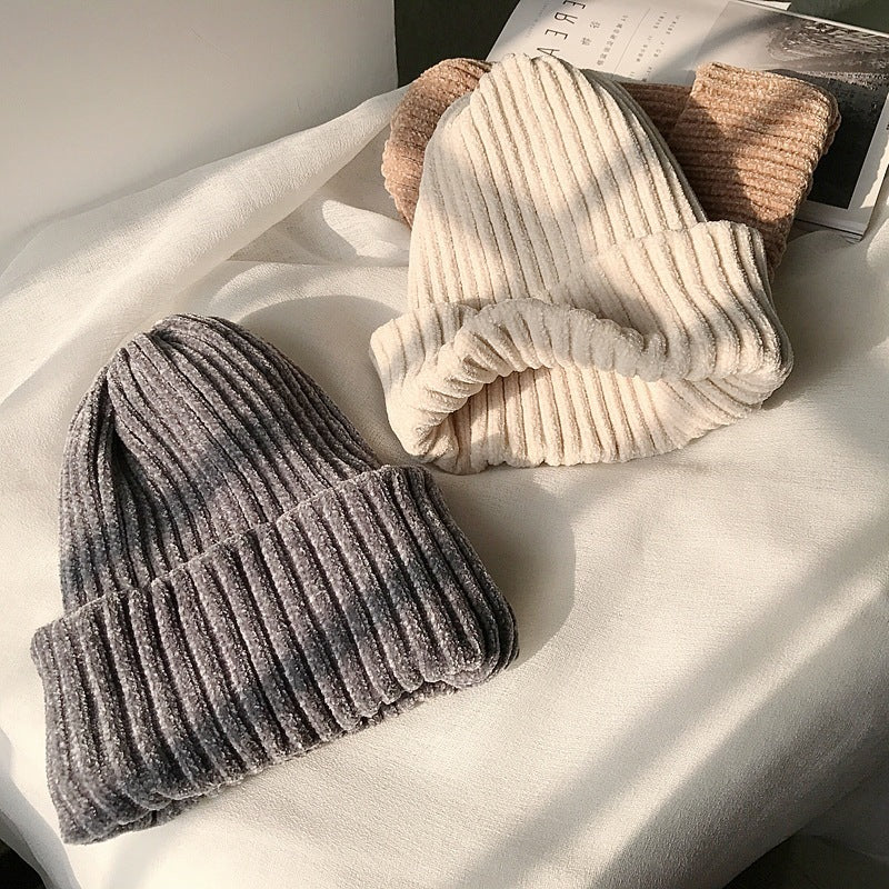 Women's Fashion Thick Corduroy Hat Knitted Hat