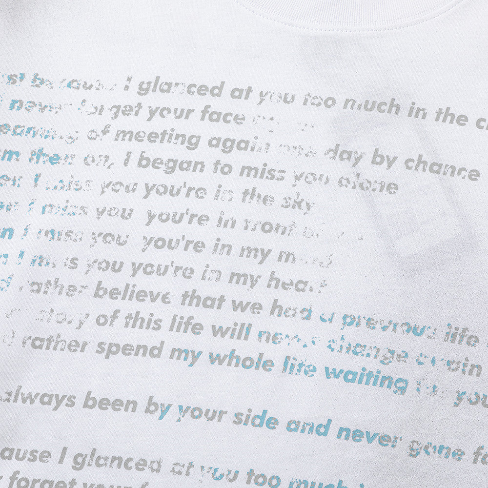 Fashion Inkjet Letter Cotton T-shirt Men