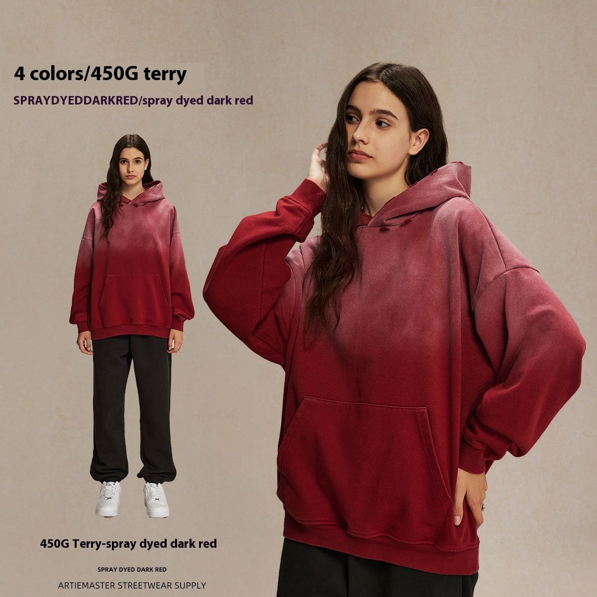 Make Old Ripped Washed Hole Retro Hooded Sweater Men