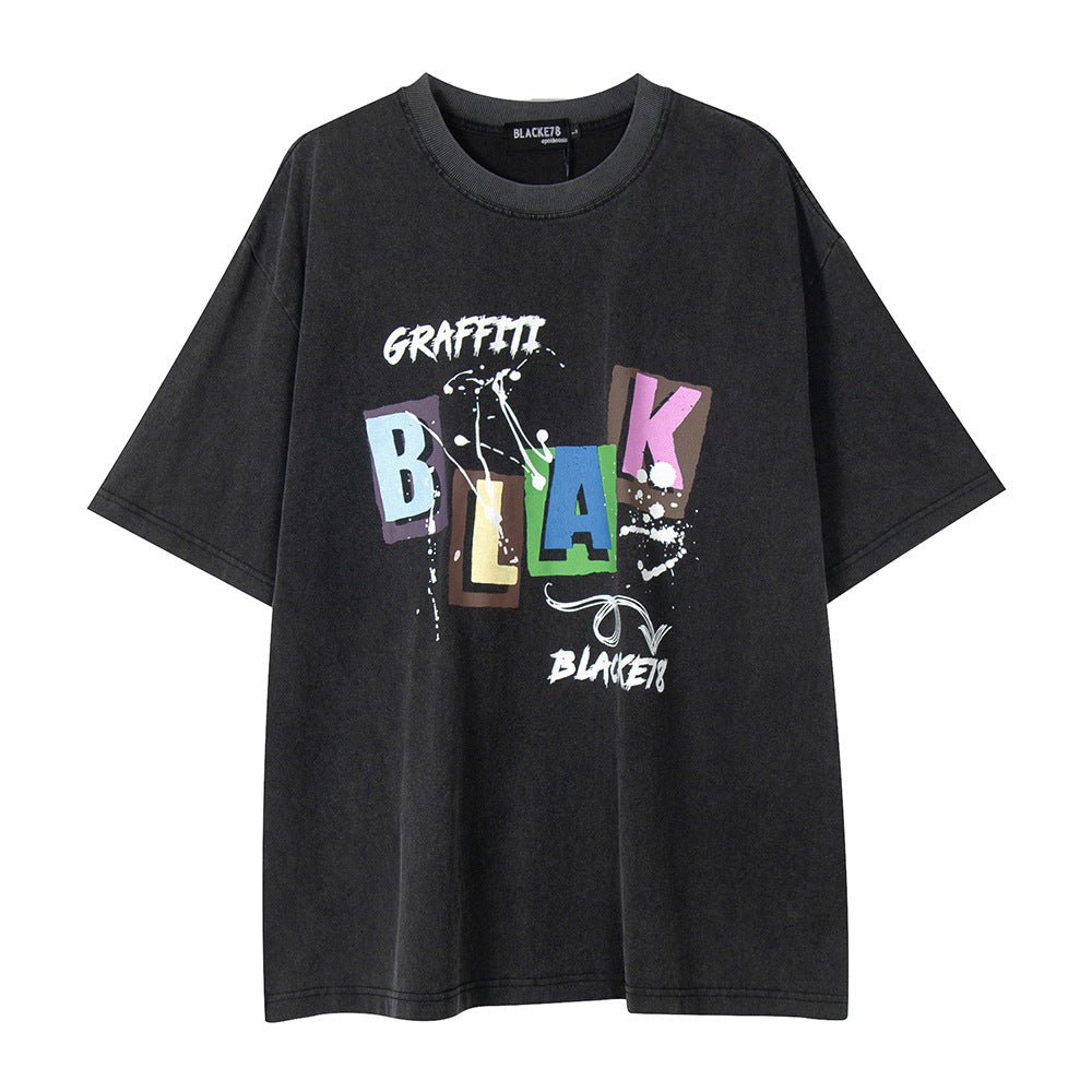 Printed Washed And Worn T-shirt For Men