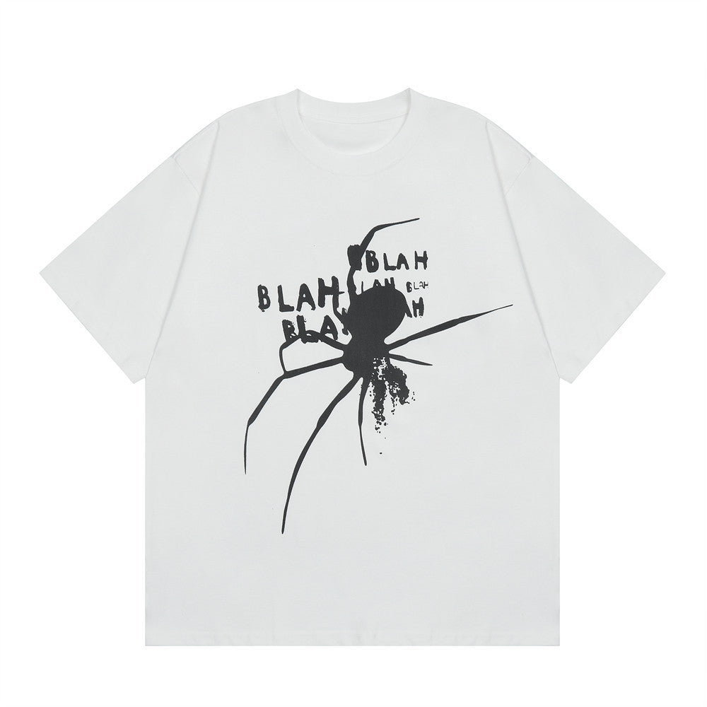 Niche Personality Spider Print T-shirt Men