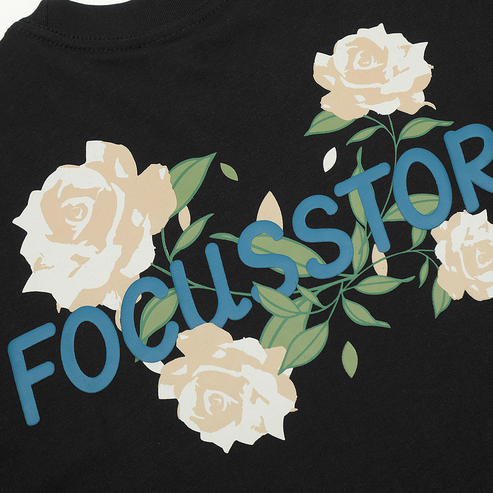 Niche Rose Short-sleeved T-shirt For Men