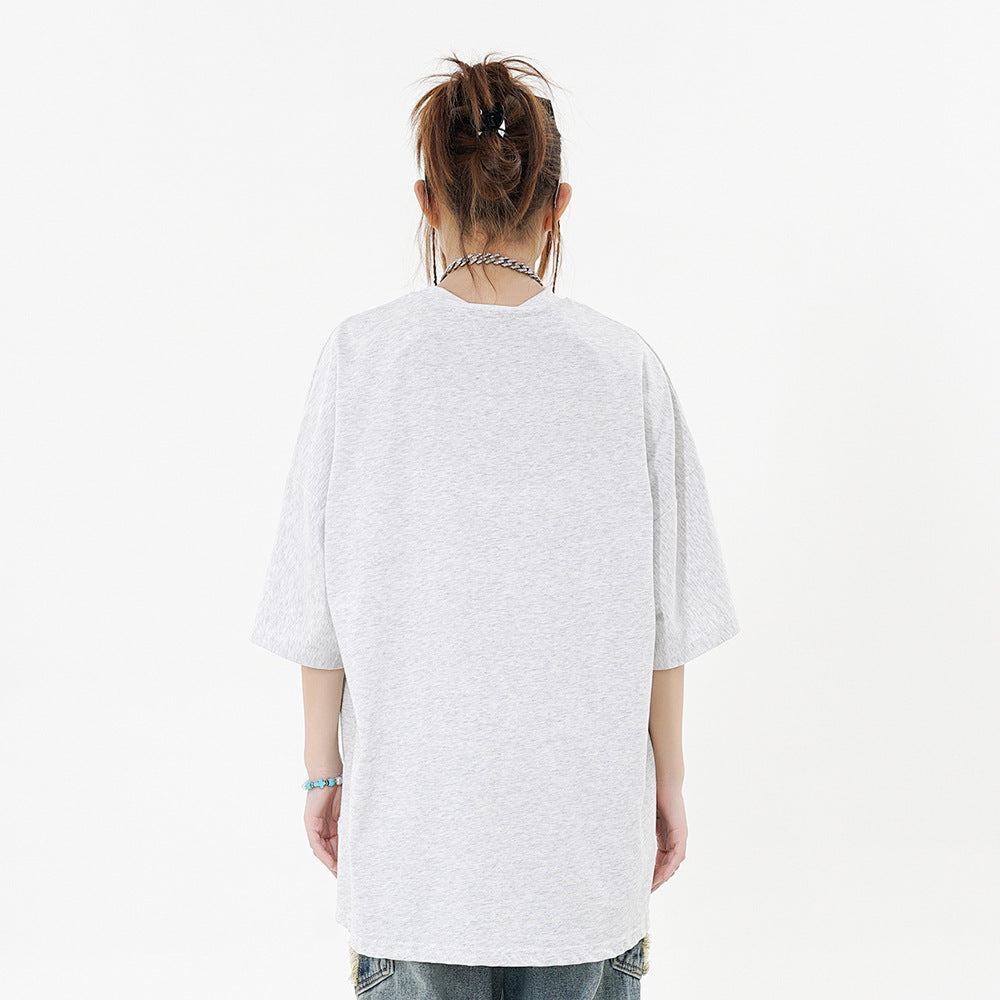 Letter Patch Embroidered Casual T-shirt Men