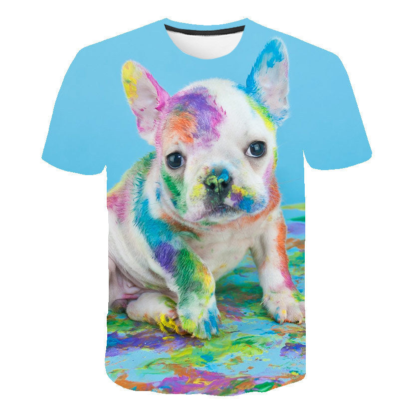 Digital Cartoon Print Loose Men T Shirt