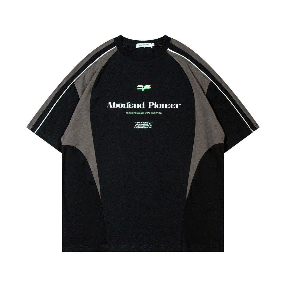 Contrast Color Sports Short-sleeved T-shirt Men