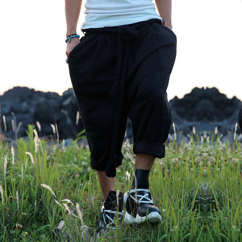 Male Personality Non-mainstream Loose Linen Pant