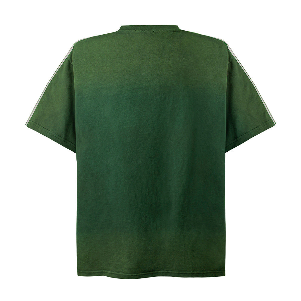 Letter Patch Embroidered Casual T-shirt Men