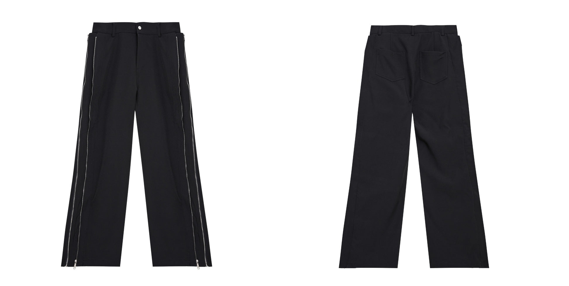 Niche Deconstruction Double Layer Zipper Design Casual West Tight Pant