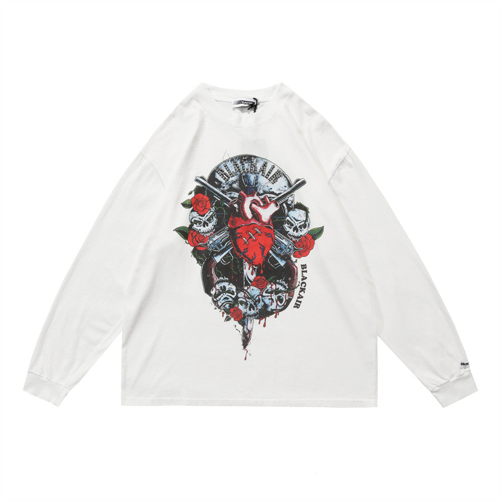 Dark Demon Skull Long Sleeve T-Shirt Men