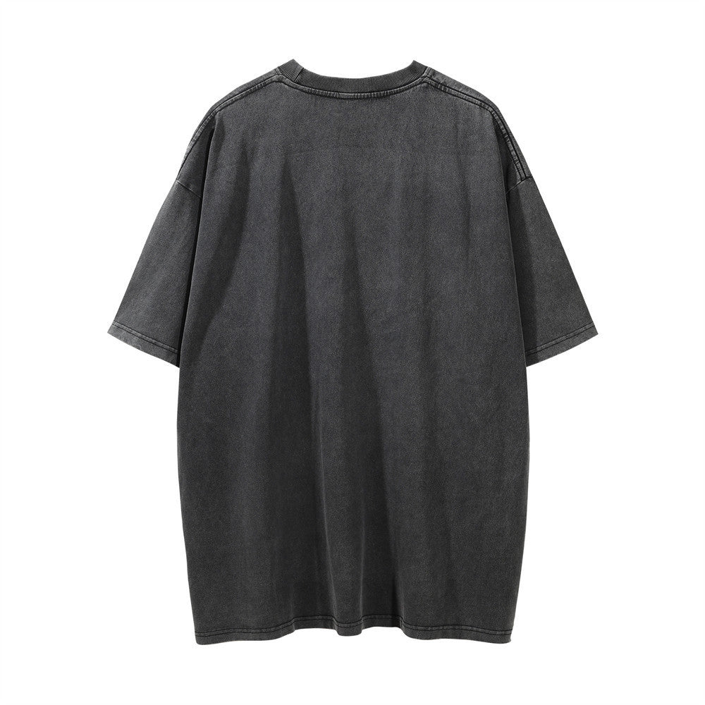 Printed Washed Distressed T-shirt For Men