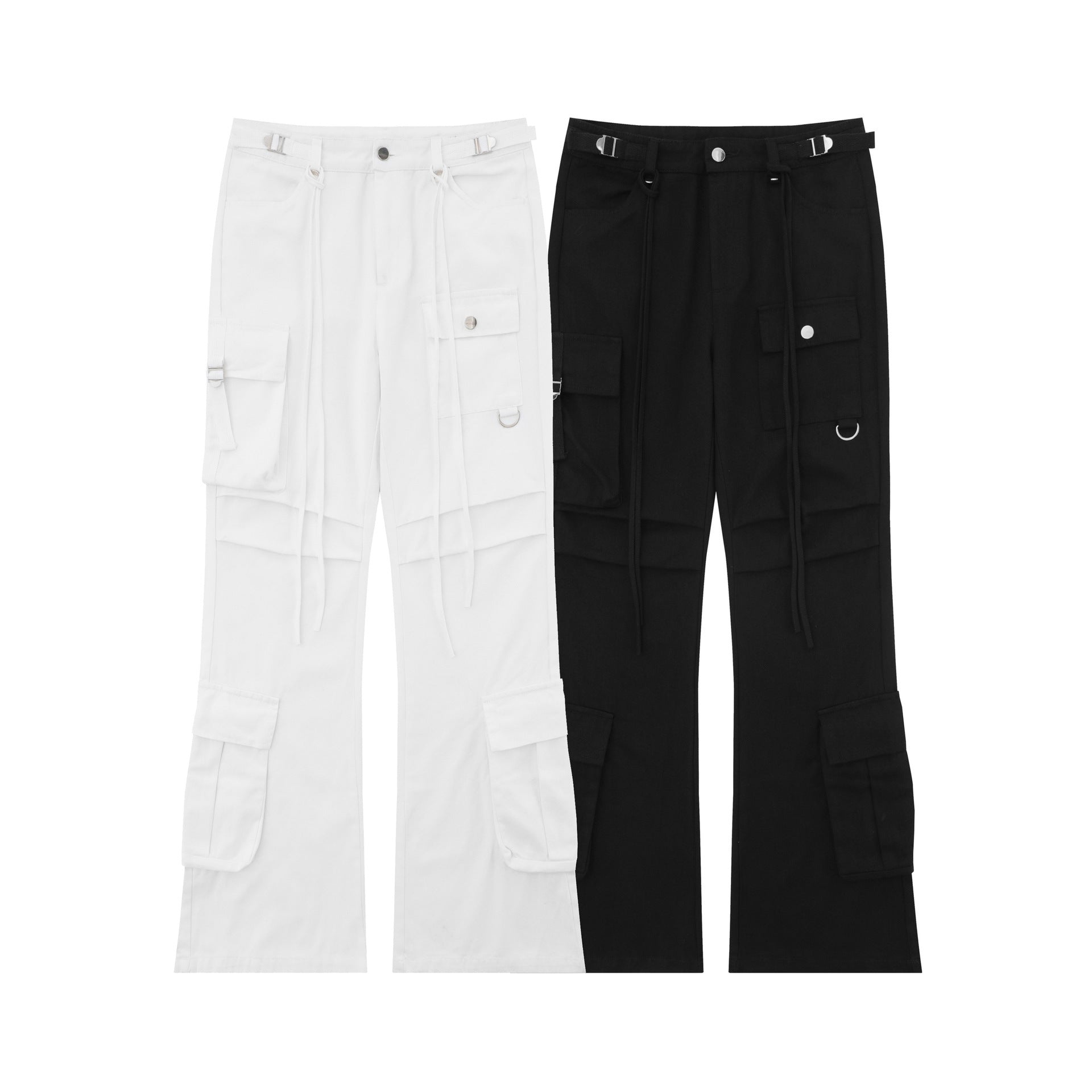 Retro Lace-up Decoration Autumn And Winter Cargo Pants