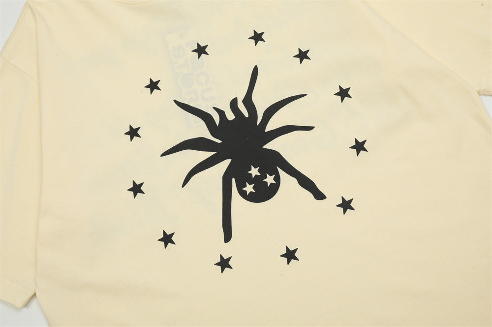 Spider Print Short-sleeved T-shirt For Men