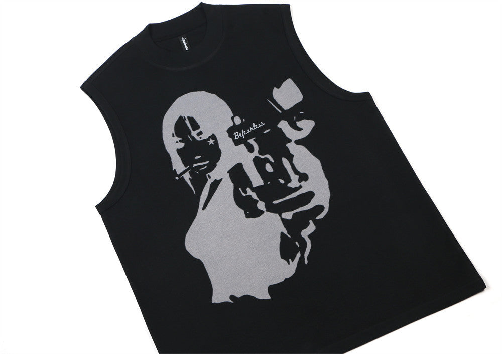 Fashion Printed Sleeveless T-shirt For Men