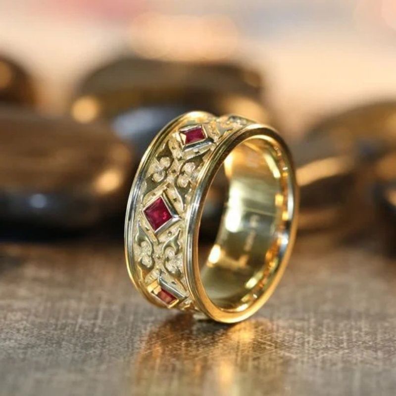 Retro Style Light Luxury Personality Simple All-Match Ring
