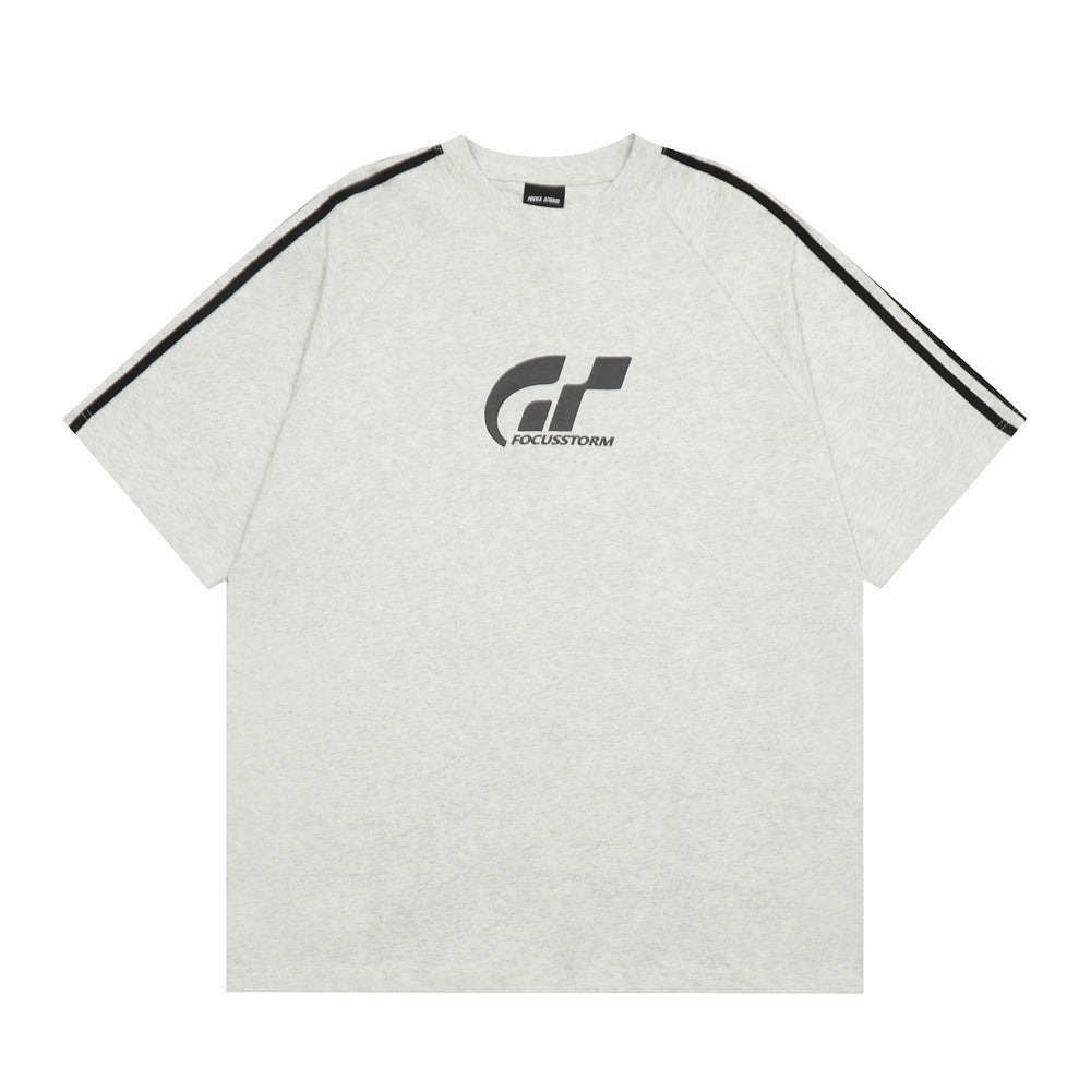 Fashion Personality Short Letter Cotton T-shirt Men