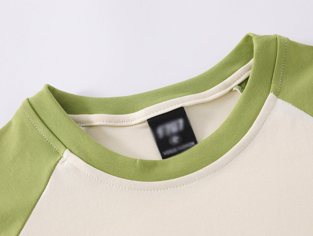 Contrast Stitching Short Sleeves T-shirt Men