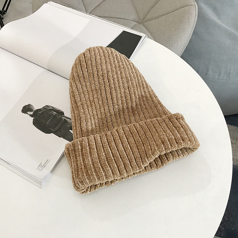 Women's Fashion Thick Corduroy Hat Knitted Hat