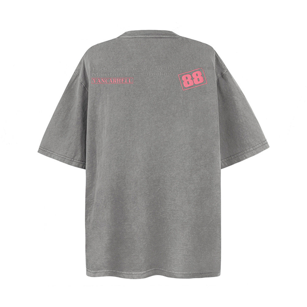 Vintage Print Short Sleeves T-shirt Men