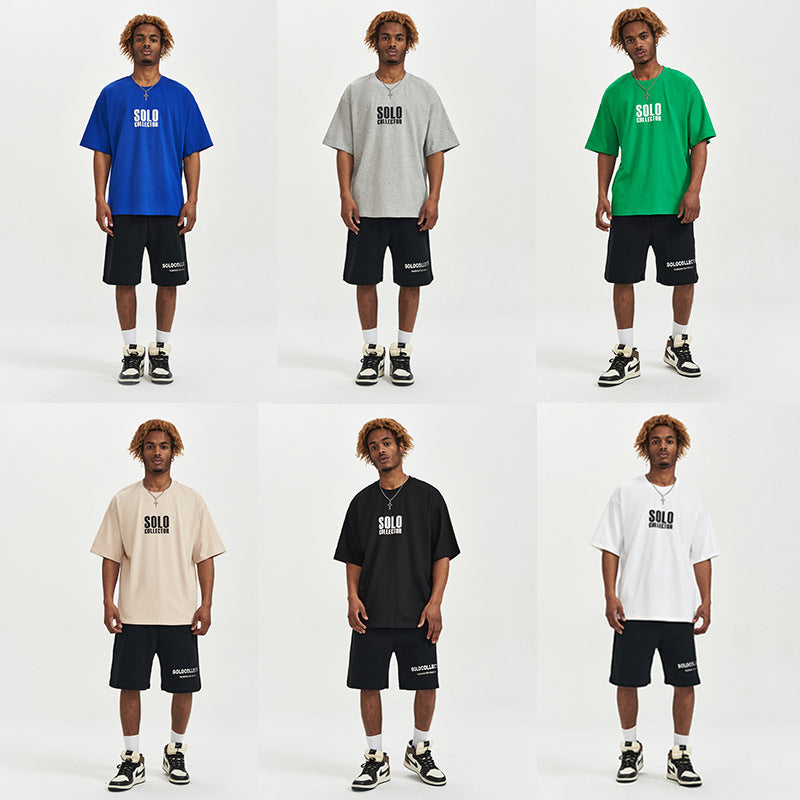 American Retro Short Sleeve Loose T-shirt Men
