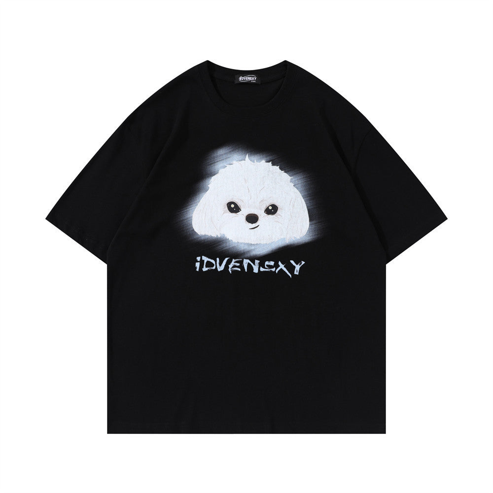 Cartoon Print Short-sleeved T-shirt For Men