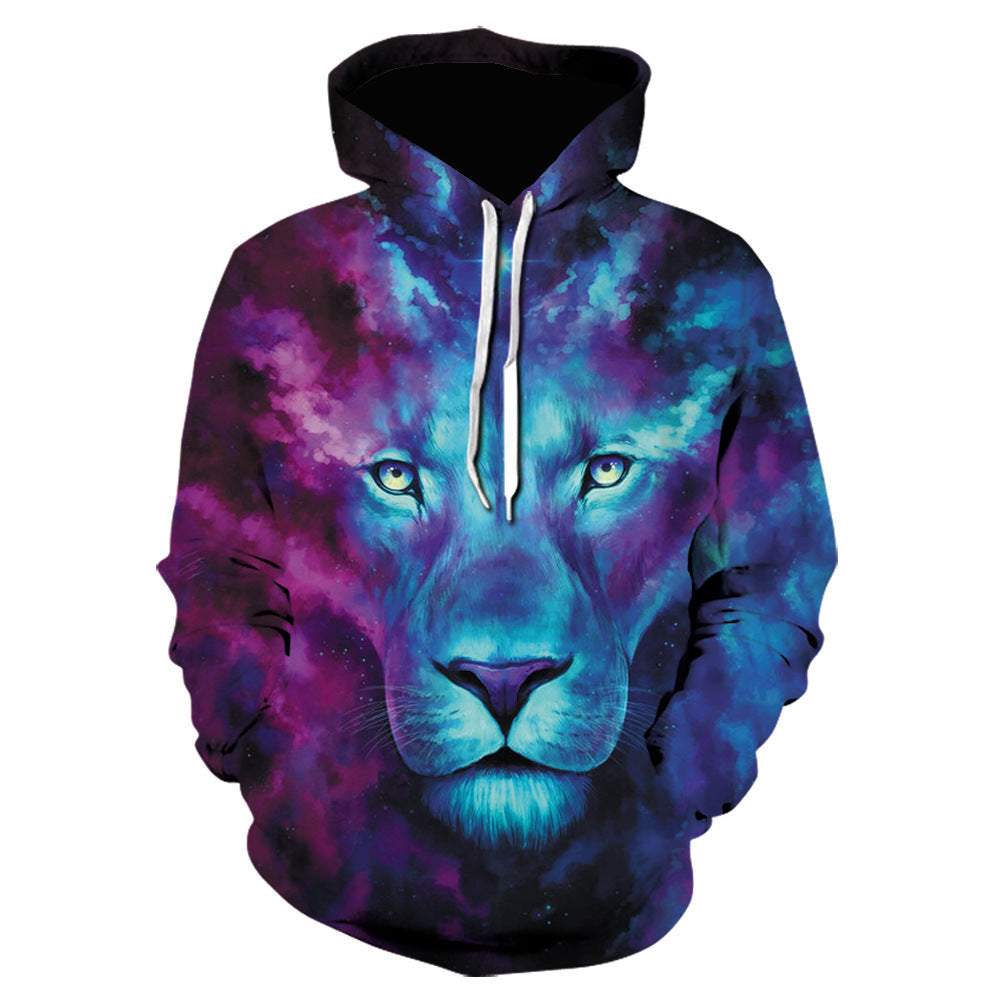 New Hoodie Lion Series 3D Digital Printing Sweater Men's And Women's Hooded Sweatshirt