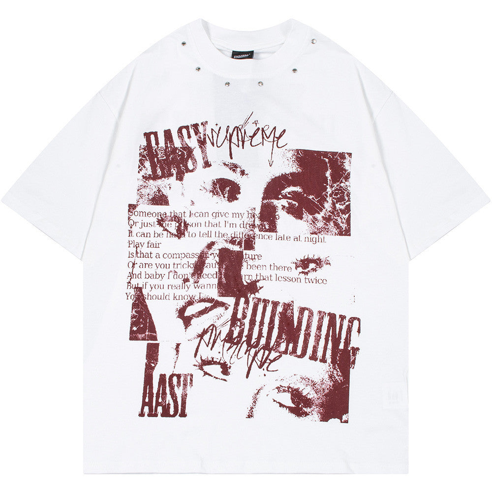 Fashion Abstract Printing Short-sleeved T-shirt Men