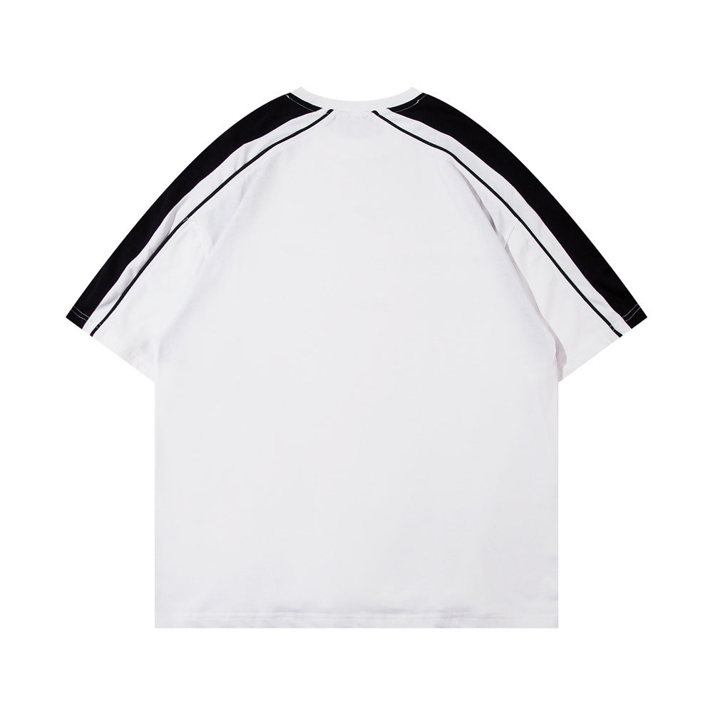 Contrast Color Sports Short-sleeved T-shirt Men