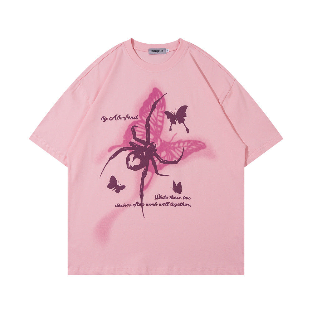 Butterfly Spider Print T-shirt For Men