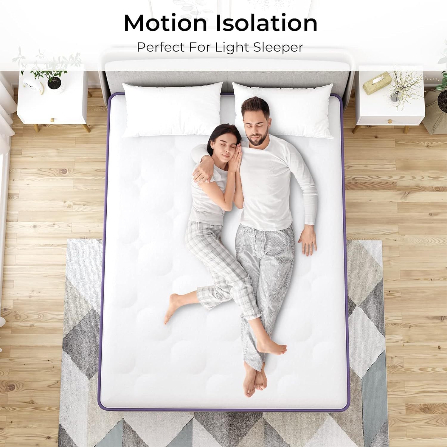 Full Mattress, 12 Inch Hybrid Full Mattress, Full Size Mattress In A Box, Plush Foam Mattress With Individually Pocketed Coils, Motion Isolation For Pressure Relief, Medium Soft