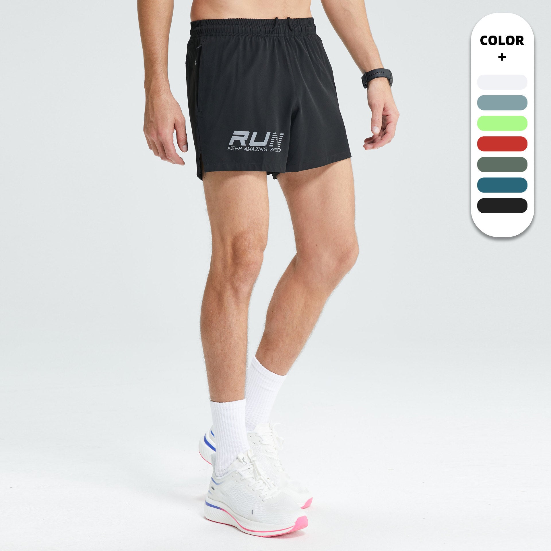 Sports Track And Field Men's Quick-drying Three-point Reflective Printing Fitness Sports Training Pant